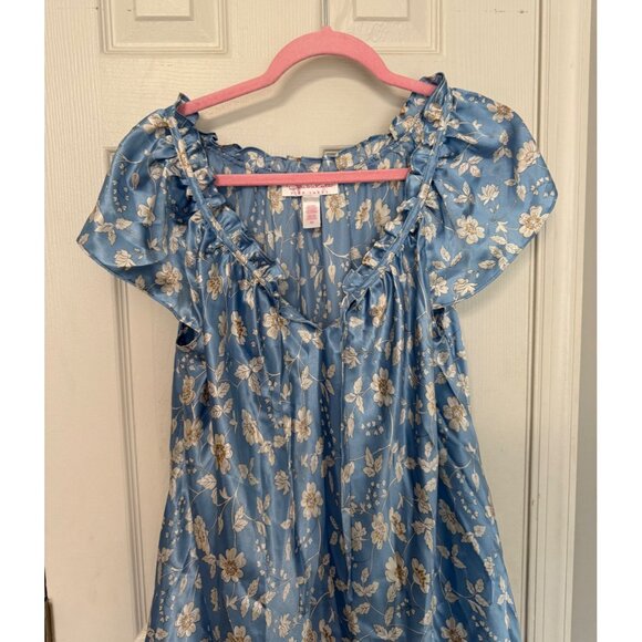 Vintage Oscar De La Renta Pink Label Floral Sleepwear Nightgown Size Medium - Picture 2 of 6